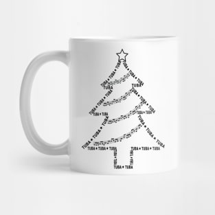 Tuba Text Christmas Tree Mug